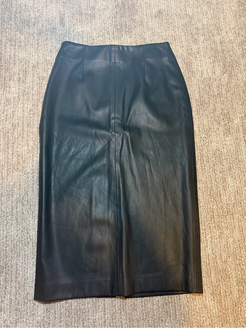 Zara Black Faux Leather Pencil Skirt